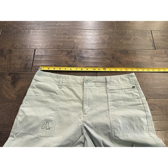 Eddie Bauer First Ascent Womens Green Hiking Stretch Zip Pockets Nylon Shorts 12 - Picture 9 of 9